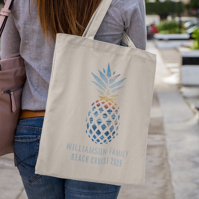 Bolso De Tela Sunset Beach Pineapple Summer Tropical Cruise (Sunset Beach Pineapple Summer Tropical Cruise Tote Bag)