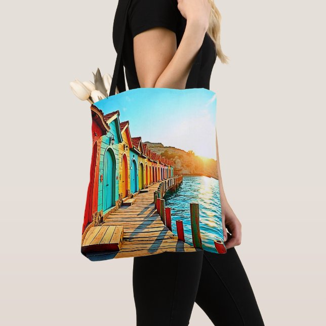 Bolso De Tela Sunset Bliss: Hues costeros (Detalle)