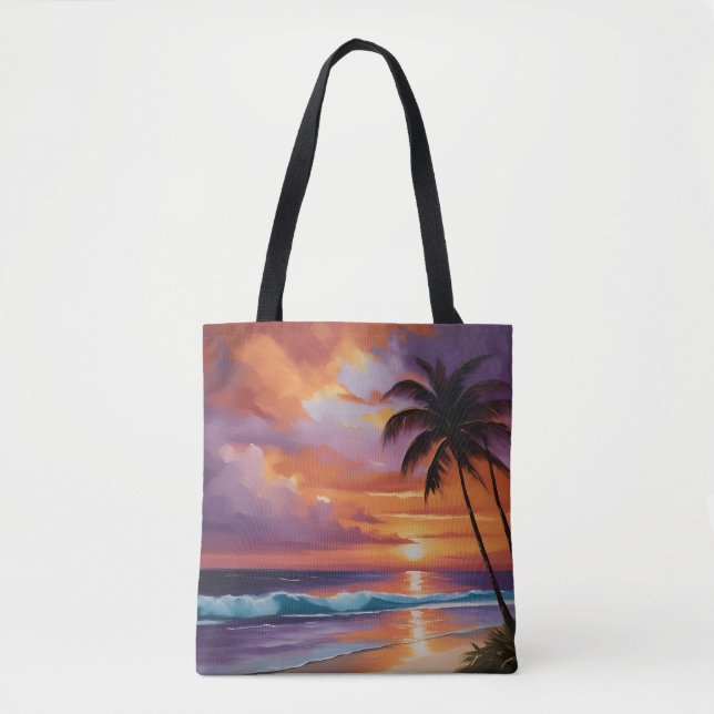 Bolso De Tela Sunset Dreams Tropical Beach (Anverso)