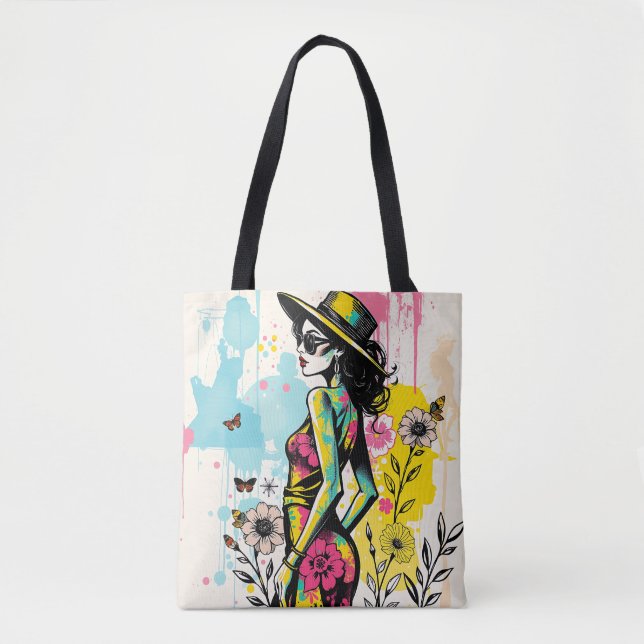 Bolso De Tela Sunset Garden Fashion Art Double Sided 🌺 (Anverso)