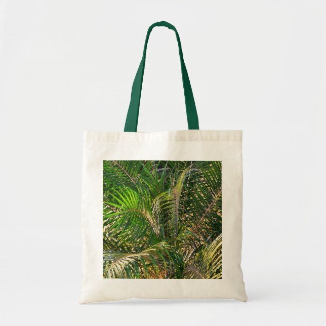 Bolso De Tela Sunset Lit Palm Fronds Tropical (Frente)
