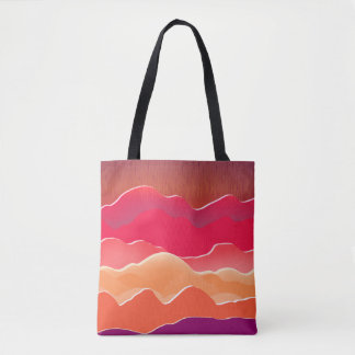 Bolso De Tela Sunset Peaks Moderno Paper Collage Art