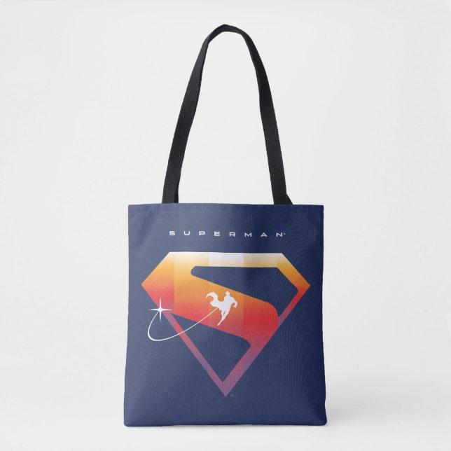 Bolso De Tela Sunset Soar Superman Shield (Anverso)