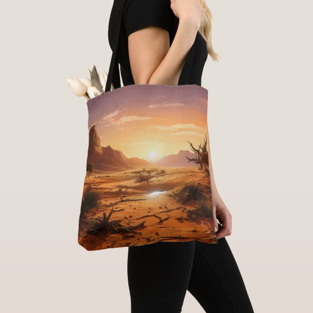 Bolso De Tela Sunset sobre el desierto (Detalle)