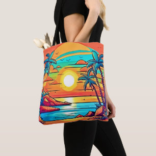 Bolso De Tela Sunset tropical: Costa Viviente