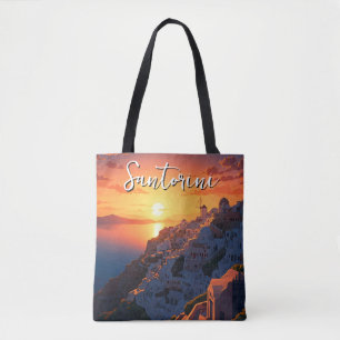 Bolso De Tela Sunset View Santorini Grecia Ciclismo Viajes