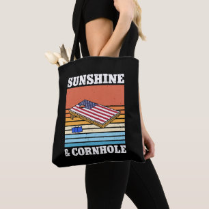 Bolso De Tela Sunshine And Cornhole Game Hobby Retro Gift Funny