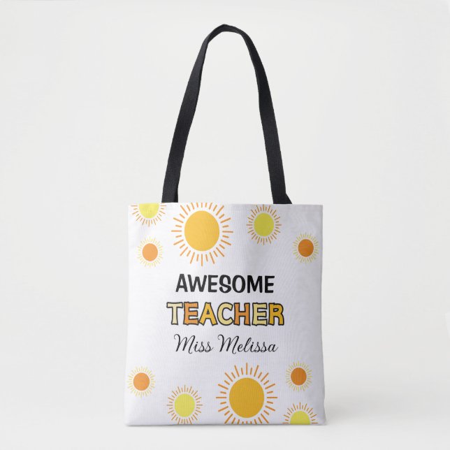 Bolso De Tela Sunshine Awesome Teacher Gift Mejor Profesor (Anverso)