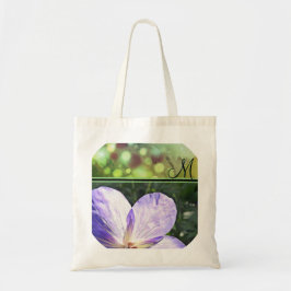 Bolso De Tela Sunshine de flores moradas (monograma)