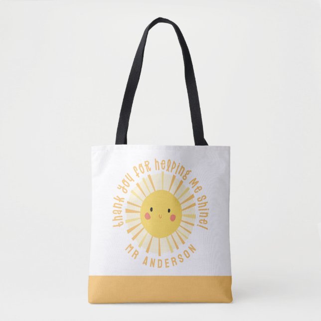 Bolso De Tela Sunshine gracias profesor moderno (Anverso)