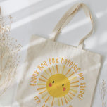 Bolso De Tela Sunshine gracias profesor moderno<br><div class="desc">Sunshine gracias a los maestros moderno y elegante regalo de tipografía. Con letras a mano diversión moderna gracias por ayudarme a brillar la escritura y el diseño del sol de bonito, y espacio para el nombre del profesor. El fin de año perfecto, Navidades o regalo de vacaciones para tu profesor...</div>