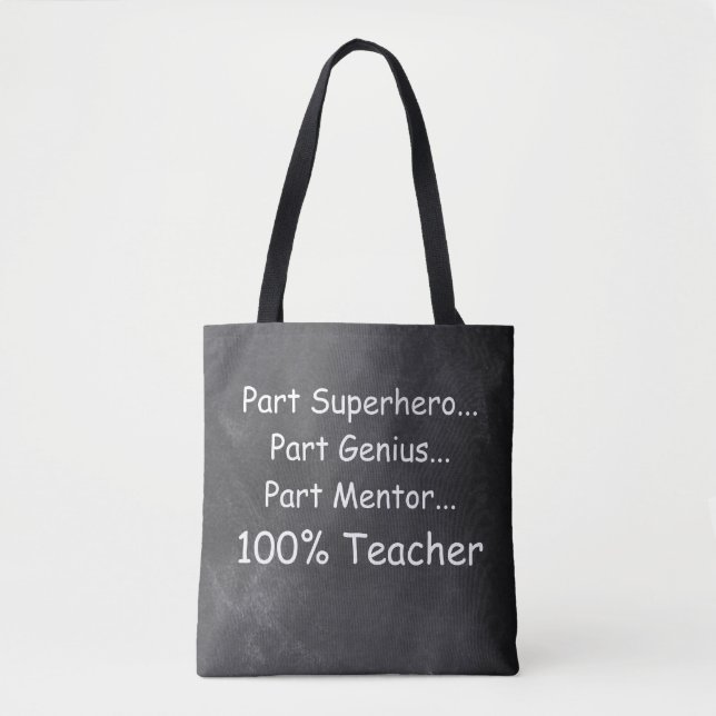 Bolso De Tela Supehero Genius Mentor Teacher Gift Idea (Anverso)