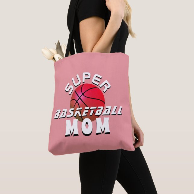 Bolso De Tela Super Baloncesto Ball Mom Sporty Mother Pink (Detalle)