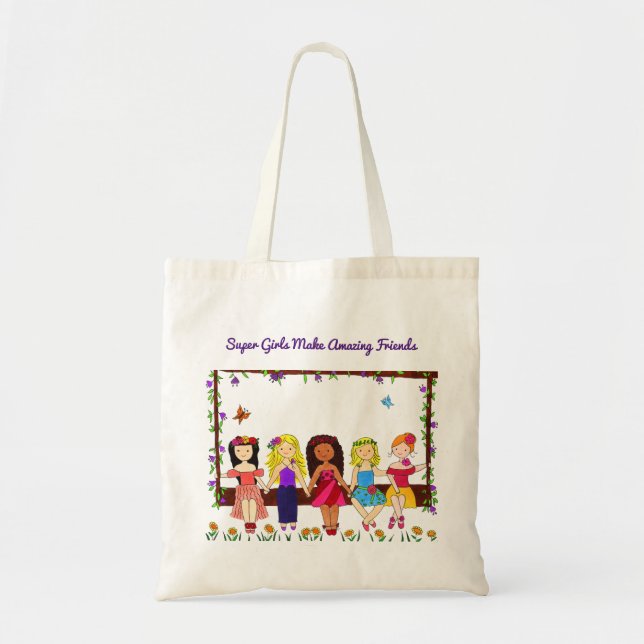 Bolso De Tela Super Chicas Tote Bag (Frente)