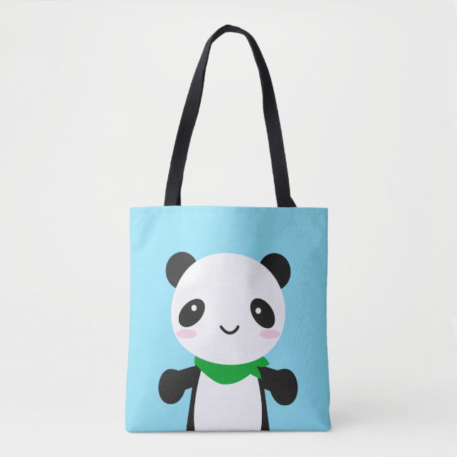 Bolso De Tela Super Cute Kawaii Panda (Anverso)