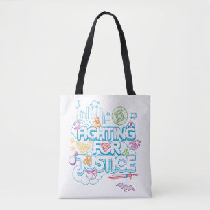 Bolso De Tela Super Héroes Chicas de DC luchando por la justicia