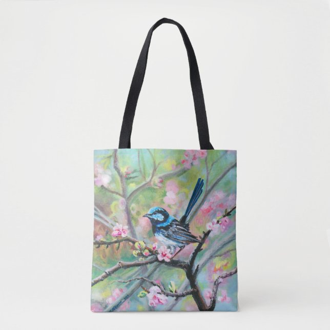 Bolso De Tela Superb Fairy Wren - (Anverso)