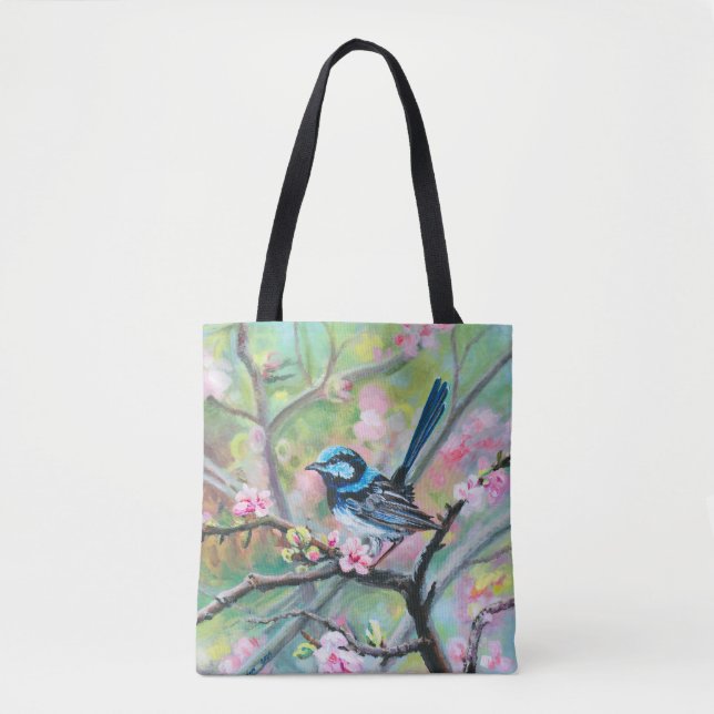 Bolso De Tela Superb Fairy Wren - (Anverso)