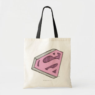 Bolso De Tela Supergirl bosquejó el logotipo rosado