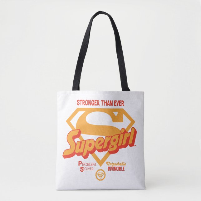 Bolso De Tela Supergirl más fuerte que nunca retro gráfico (Anverso)