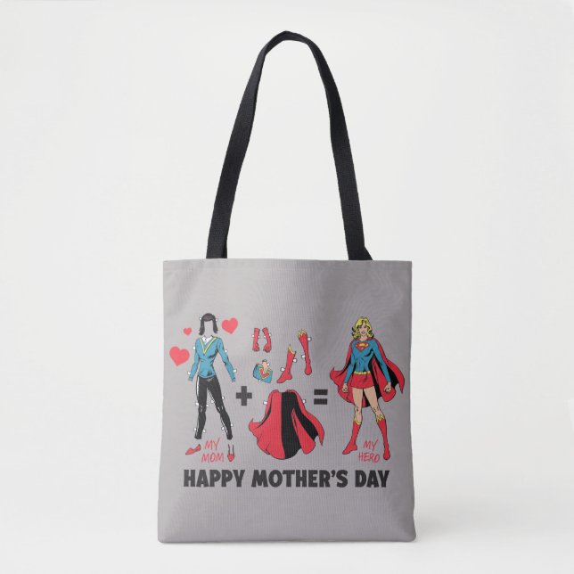 Bolso De Tela Supergirl | Mi mamá = Mi Héroe (Anverso)