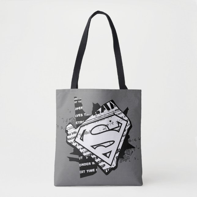 Bolso De Tela Supergirl Newsprint S-Shield (Anverso)