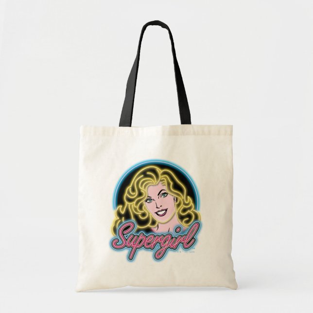 Bolso De Tela Supergirl Retro Neon Lights Graphic (Frente)