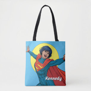 Bolso De Tela Supergirl volando con traje azul