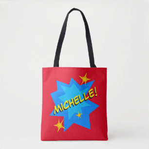 Bolso De Tela Superhéroe de nombre personalizado