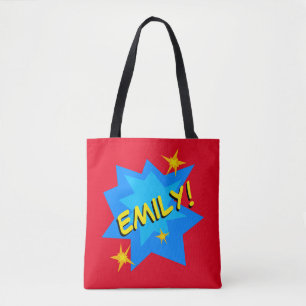 Bolso De Tela Superhéroe de nombre personalizado