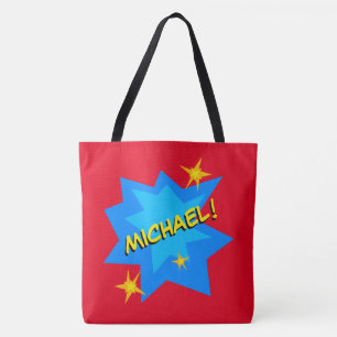 Bolso De Tela Superhéroe de nombre personalizado
