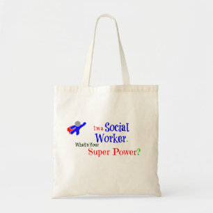 Bolso De Tela Superhéroe de trabajador social