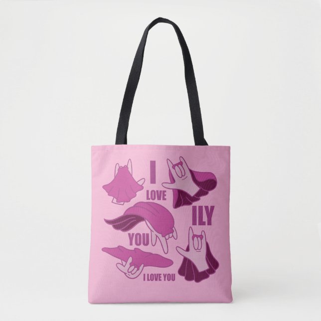 Bolso De Tela Superhéroe ILY - Diseño ASL (Anverso)