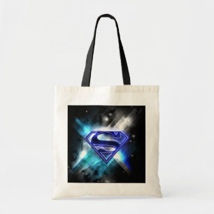 Bolso De Tela Supermán estilizado Logo Blue White Crystal