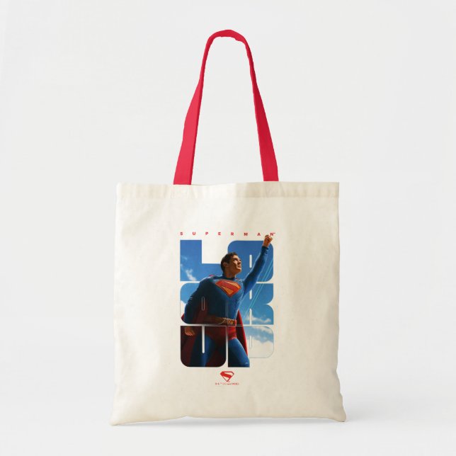 Bolso De Tela Superman Look Up Pose (Frente)