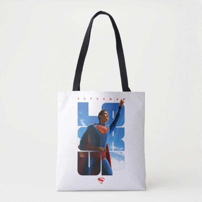 Bolso De Tela Superman Look Up Pose (Anverso)