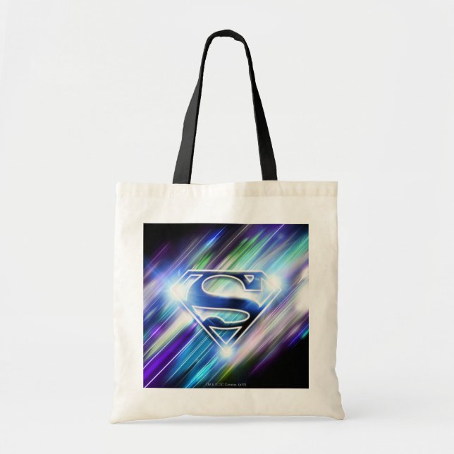 Bolso De Tela Superman Stylized | Logo de Burst Azul brillante (Frente)