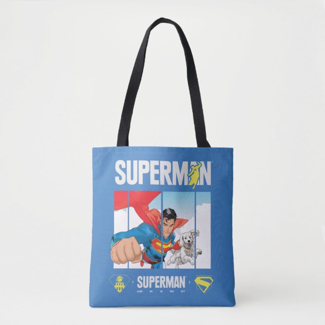 Bolso De Tela Superman y Krypto Take Flight (Anverso)