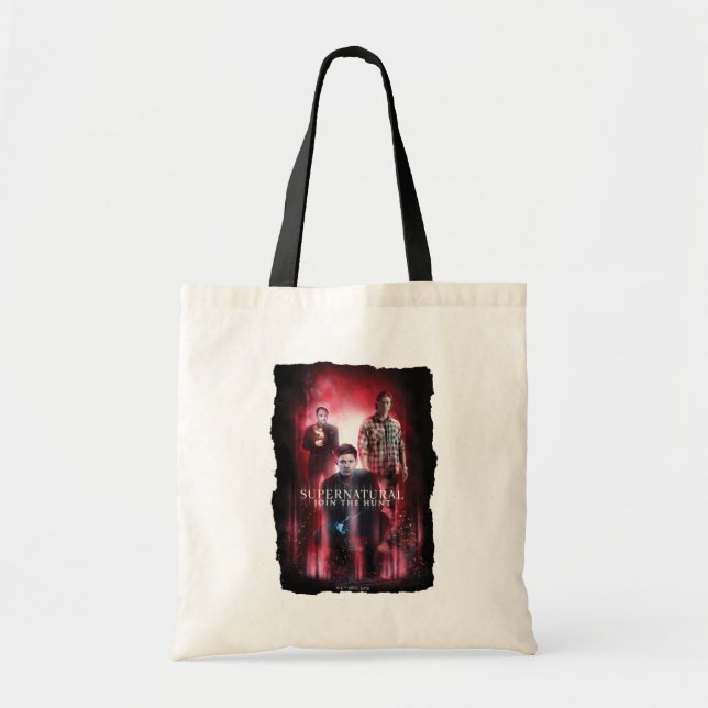 Bolso De Tela Supernatural Crowley, Dean y Sam (Frente)