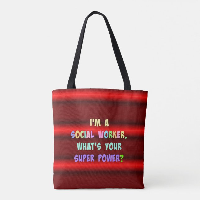 Bolso De Tela Superpotencia de trabajador social (Reverso)