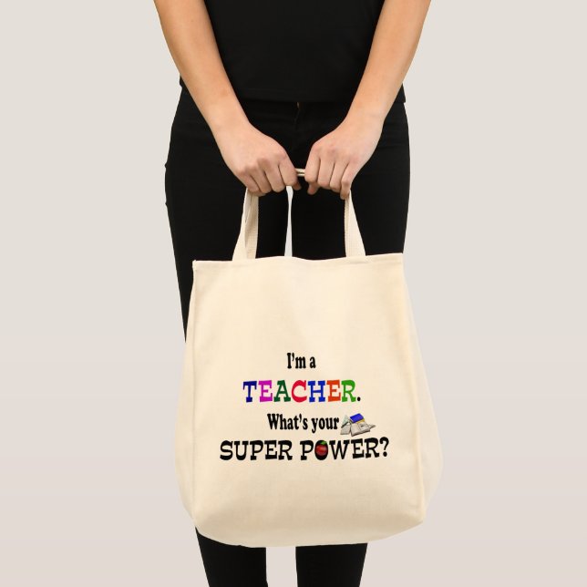 Bolso De Tela Superpotencia docente (Anverso (producto))