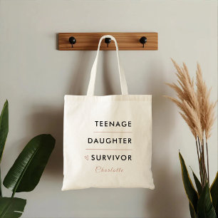 Bolso De Tela Superviviente de Hija Adolescente Personalizada