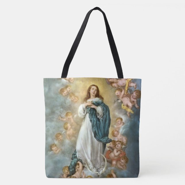 Bolso De Tela Suposición del Virgen María bendecido (Anverso)