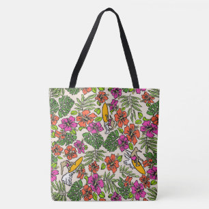 Bolso De Tela Surf Pareau Hawaiian Hibiscus Surfing Beach Bag