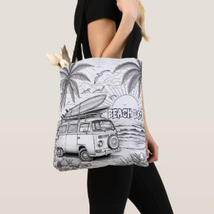 Bolso De Tela Surf Tropical Van Coloring