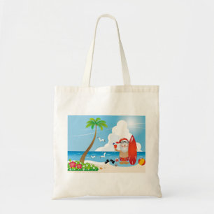 Bolso De Tela surfer santa claus