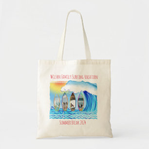 Bolso De Tela Surfing Beach Waves Familia Fotos Surfing