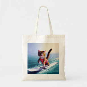 Bolso De Tela Surfing Cat