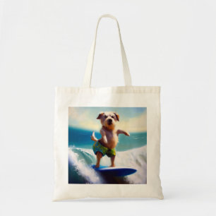 Bolso De Tela Surfing Dog