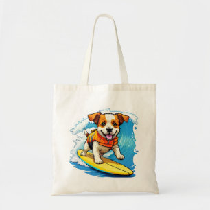 Bolso De Tela Surfing Dog
